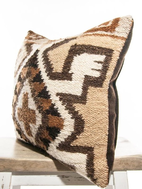 Aztec Wool Woven Diamond Square Pillow Corner