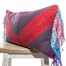 Bohemian Cotton Linen Fuchsia And Peacock Striped Rectangle Pillow Corner