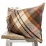 Felted Mocha Cream Tartan Lumbar Pillow Corner