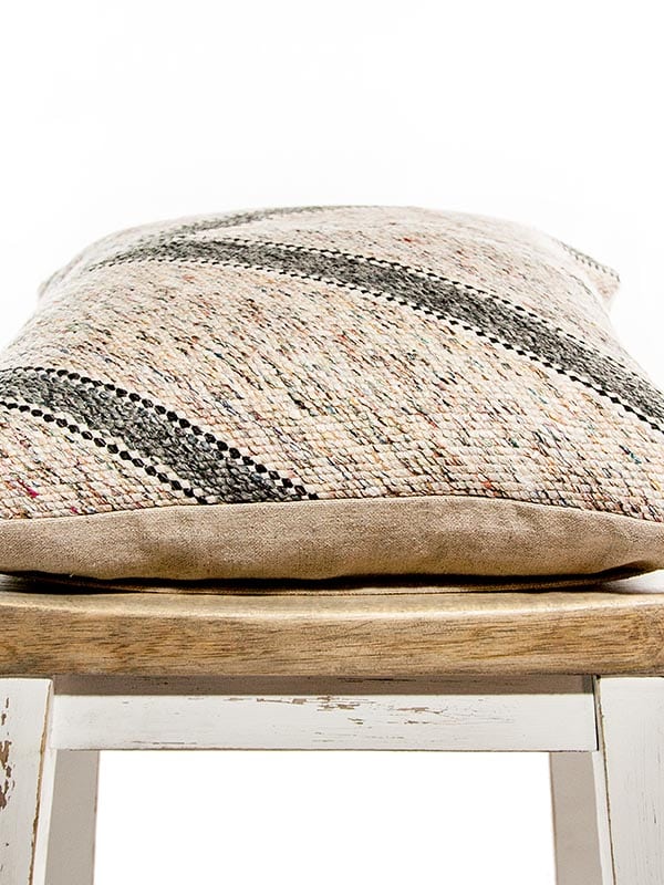 Matt Cotton Striped Square Pillow Flat Matt Cotton Striped Square Pillow Flat