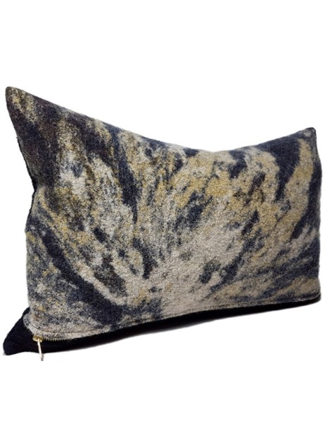 Aritzia Boiled Wool Lumbar Pillow Gold Side