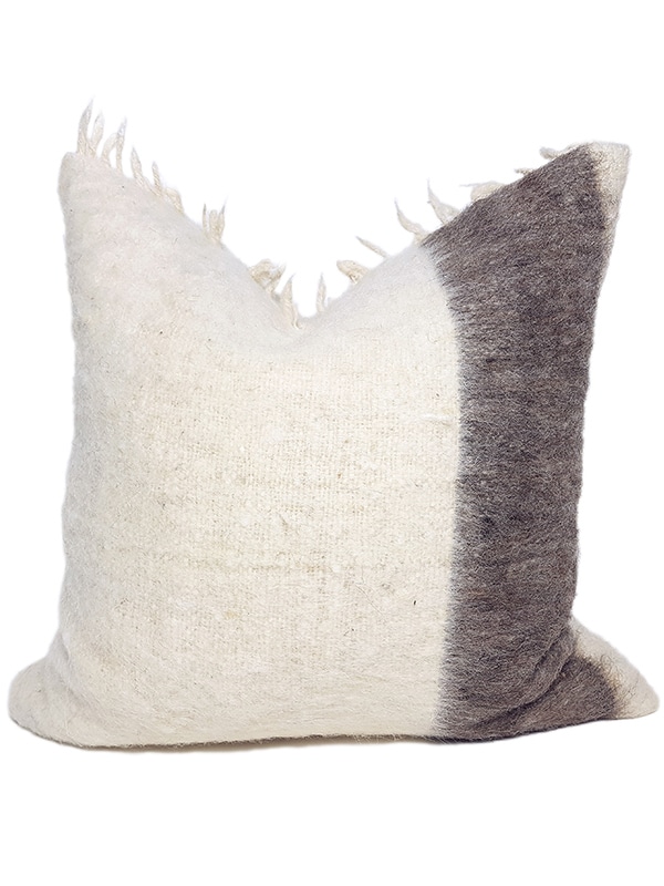 Momostenango Wool Chunky Stripe Throw Pillow Front